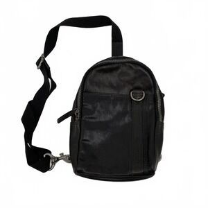 Spikes & Sparrow Black Leather Crossbody Bag | OS Regular